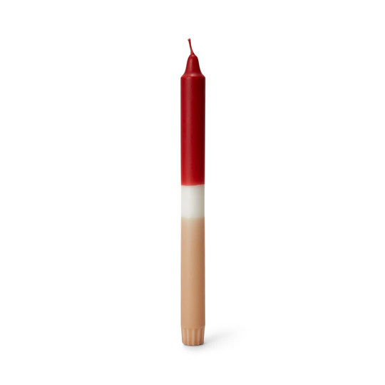 Kronljus Doppat Röd/Beige
