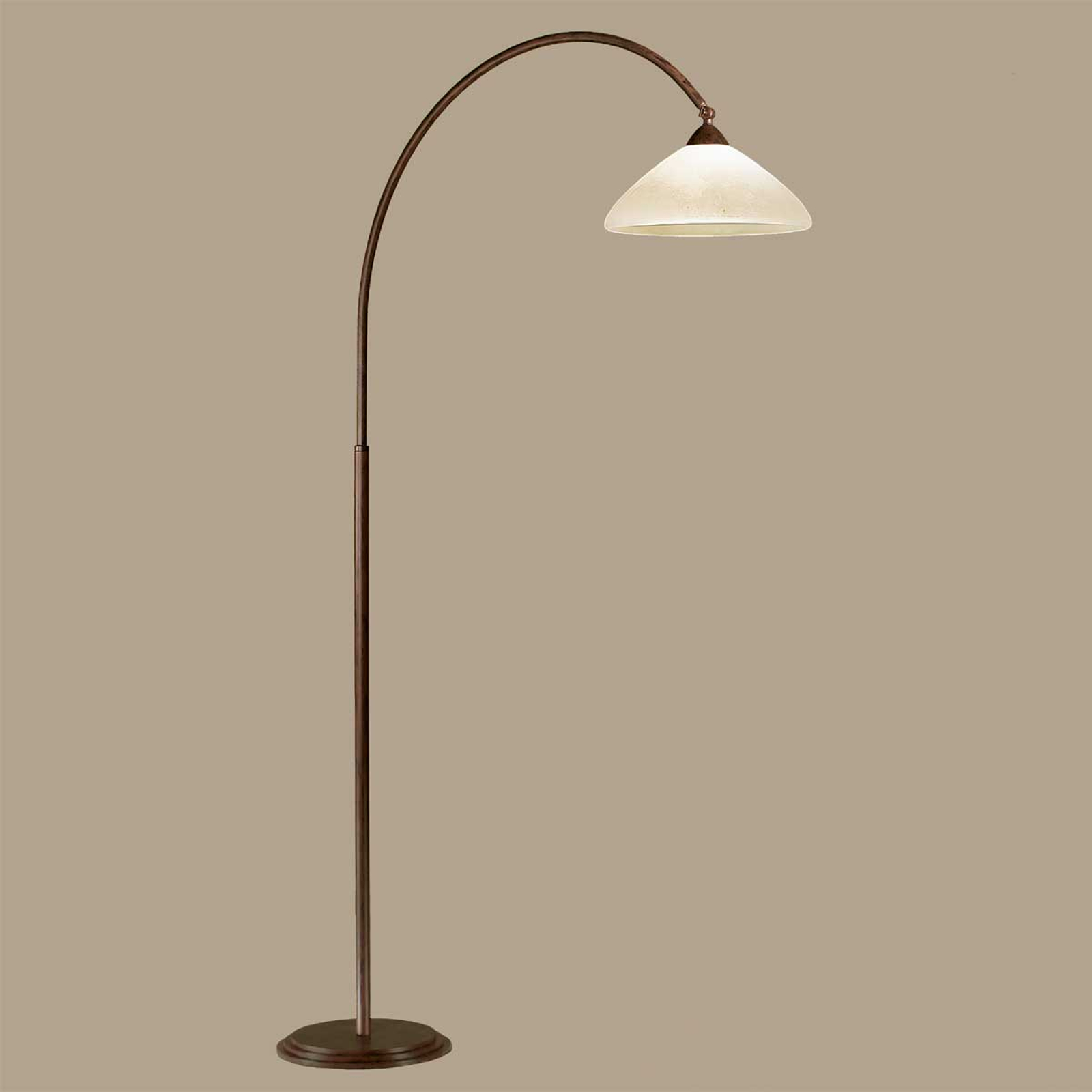 Båglampa Samuele, djup 120cm, scavo-brun