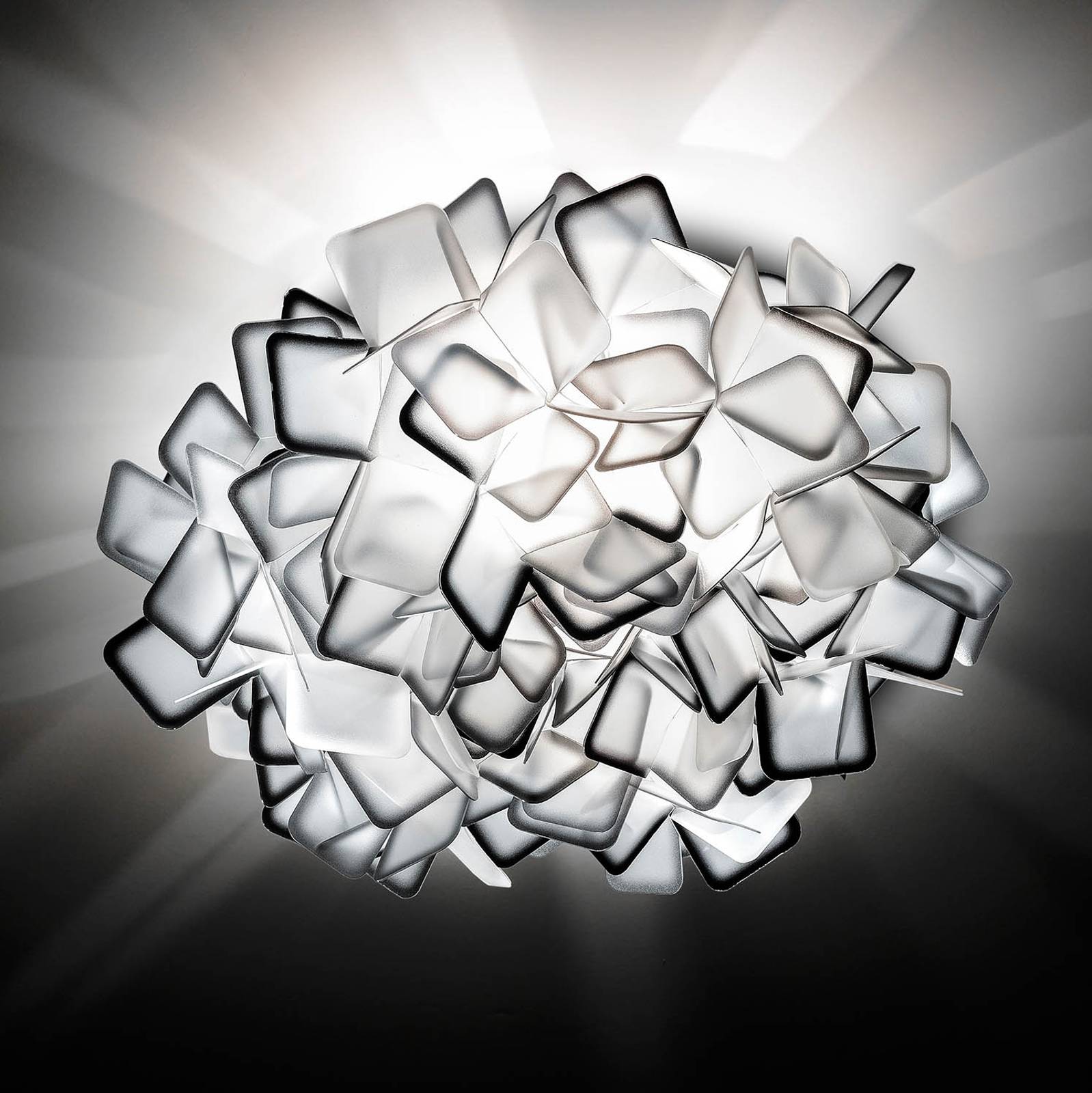Ovanlig vägglampa Clizia, rökfärgad