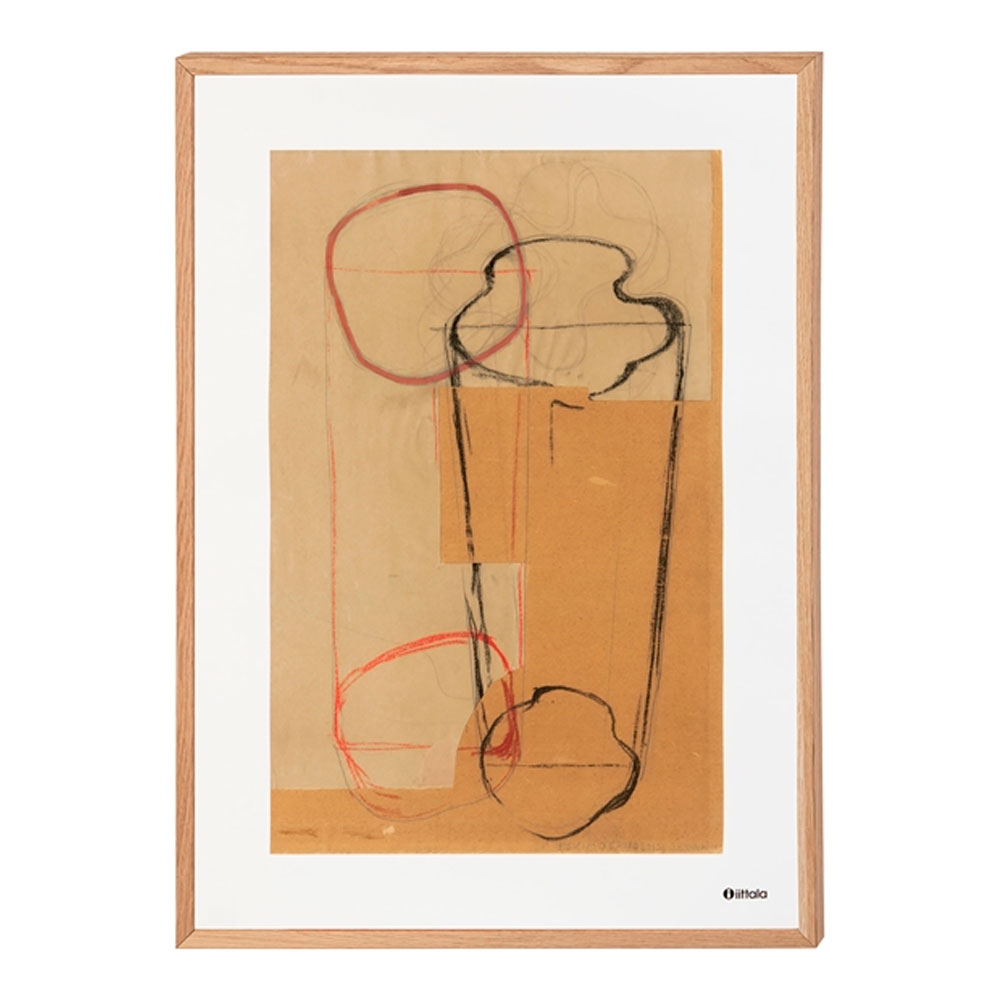 Iittala - Aalto Affisch Skiss 50x70 cm Brun