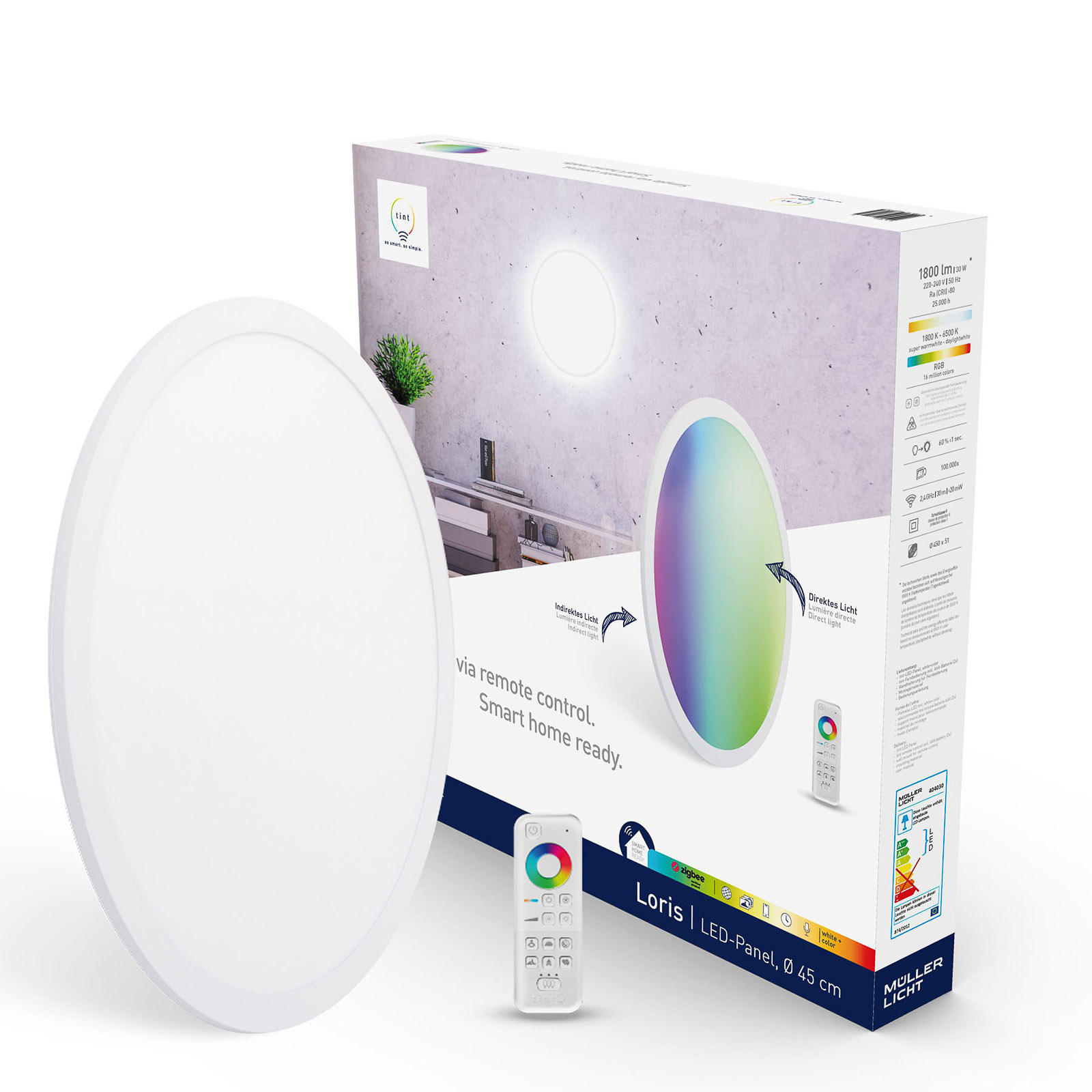 Müller Licht tint LED-taklampa Loris, Ø 45 cm