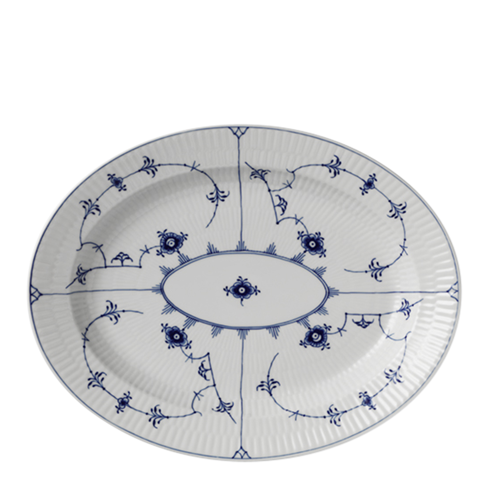 Royal Copenhagen - Blue Fluted Plain Fat 30 cm ovalt