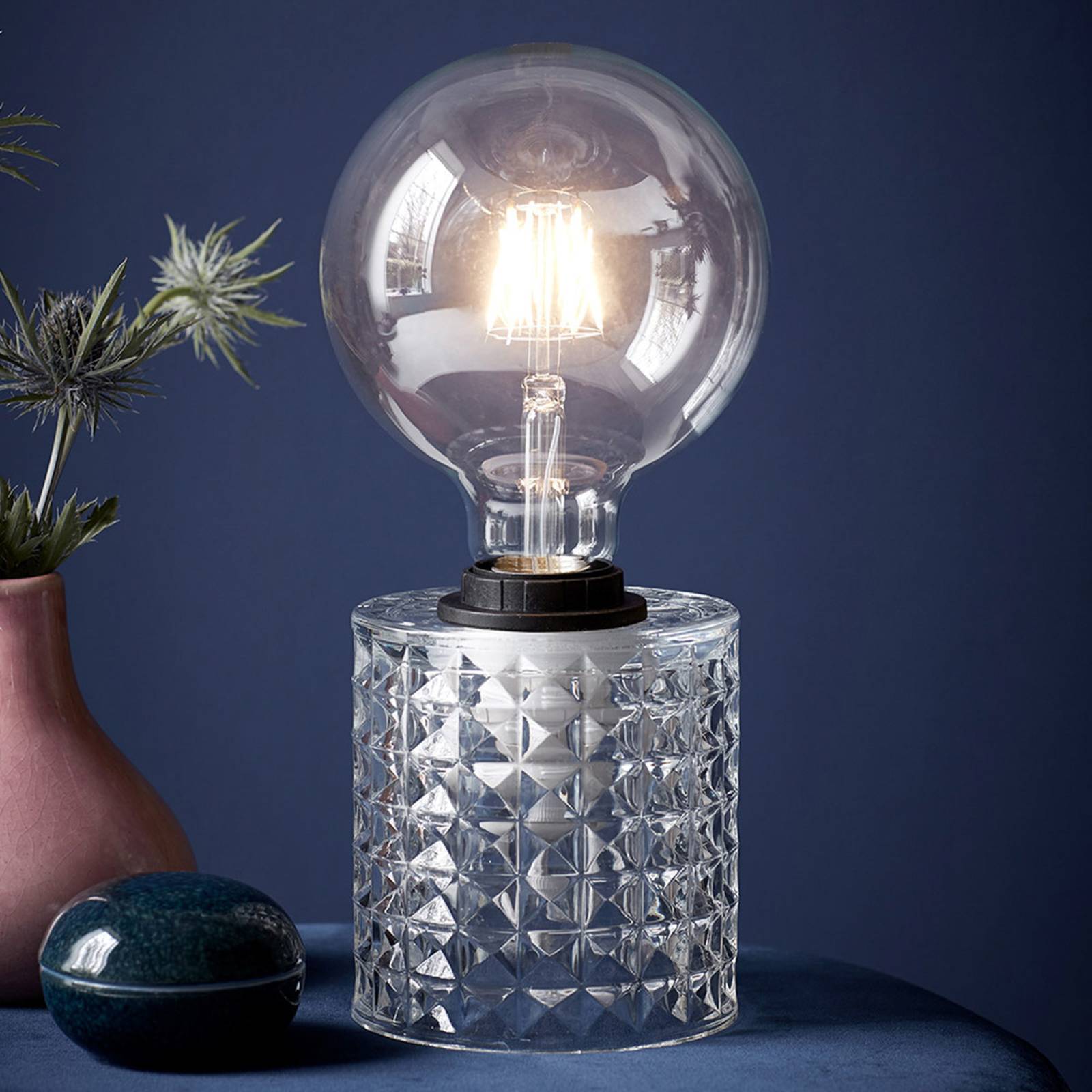 Av glas - bordslampa Hollywood klar