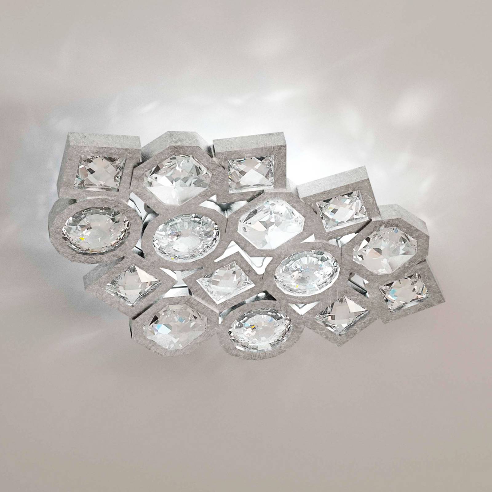 Mosaik LED-vägglampa Stardust i silver