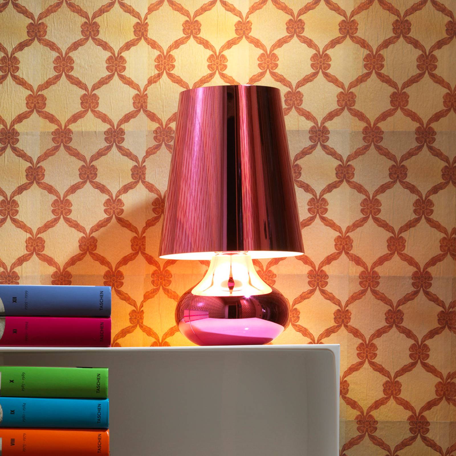 Nattduksbordslampa Cindy m LED, rosa metallic