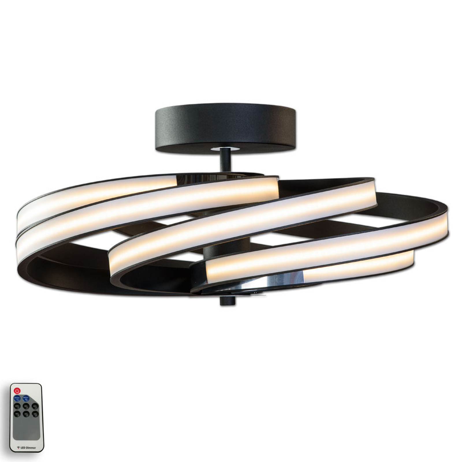 Zoya – modern LED-taklampa, svart