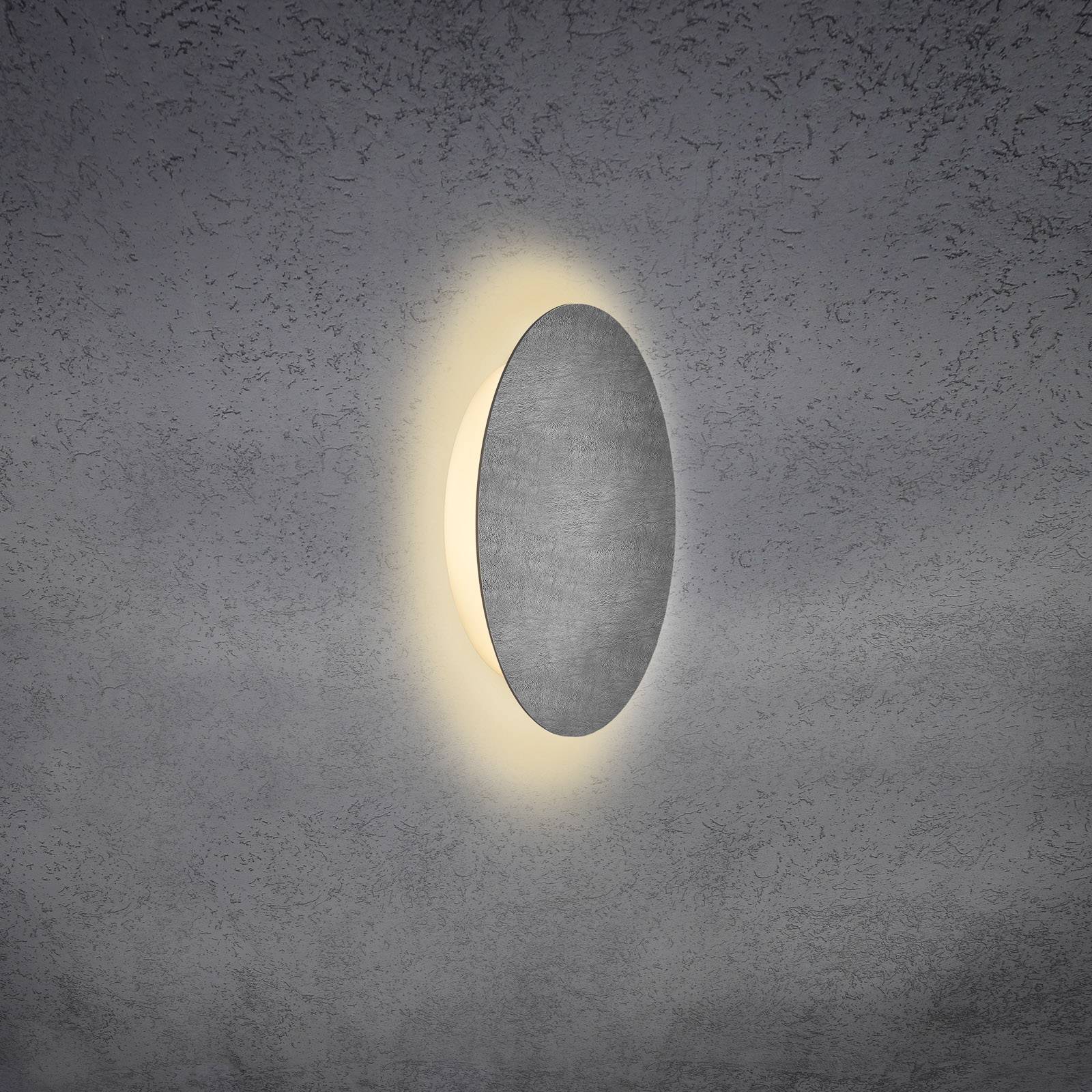 Escale Blade LED-vägglampa, betongoptik, Ø 24 cm