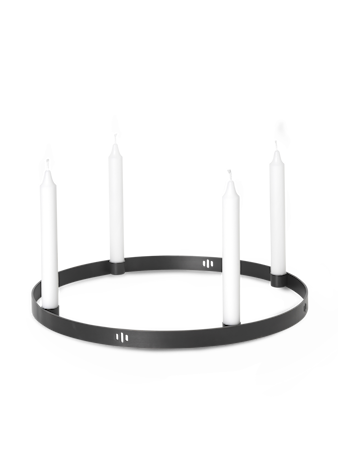 Ljusstake Rund Svart Large
