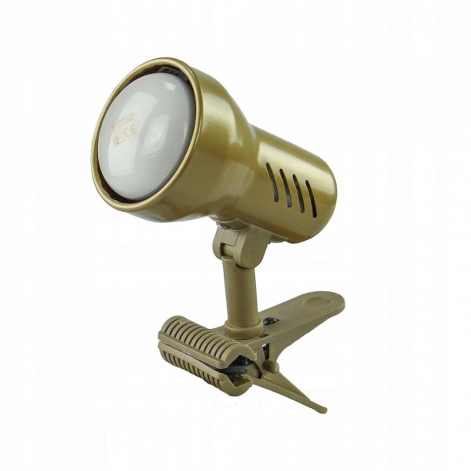 Klämlampa KM Gold med kabel och kontakt, E14