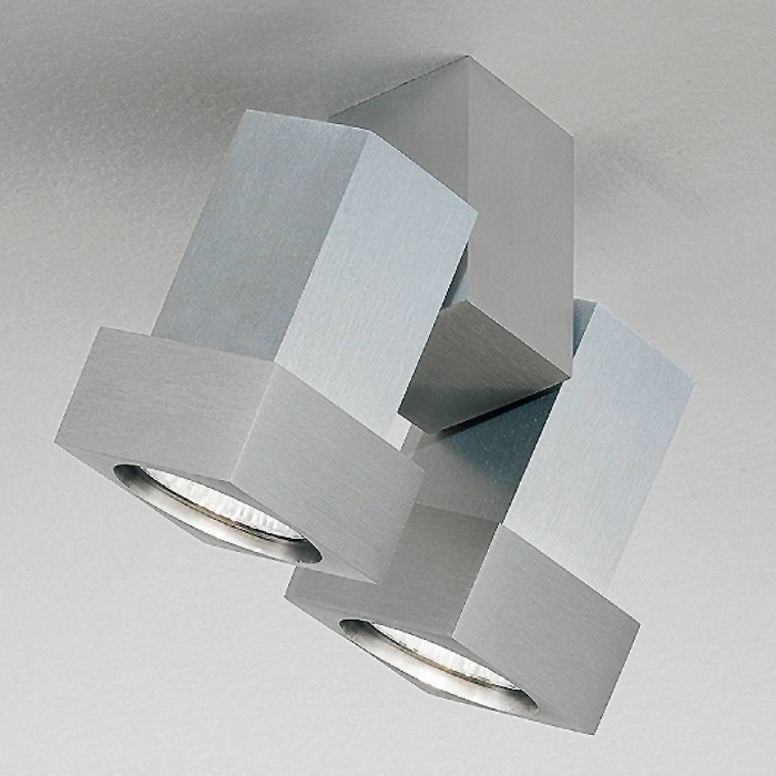 Tak- och väggspot STYLE Q 2 lampor aluminium