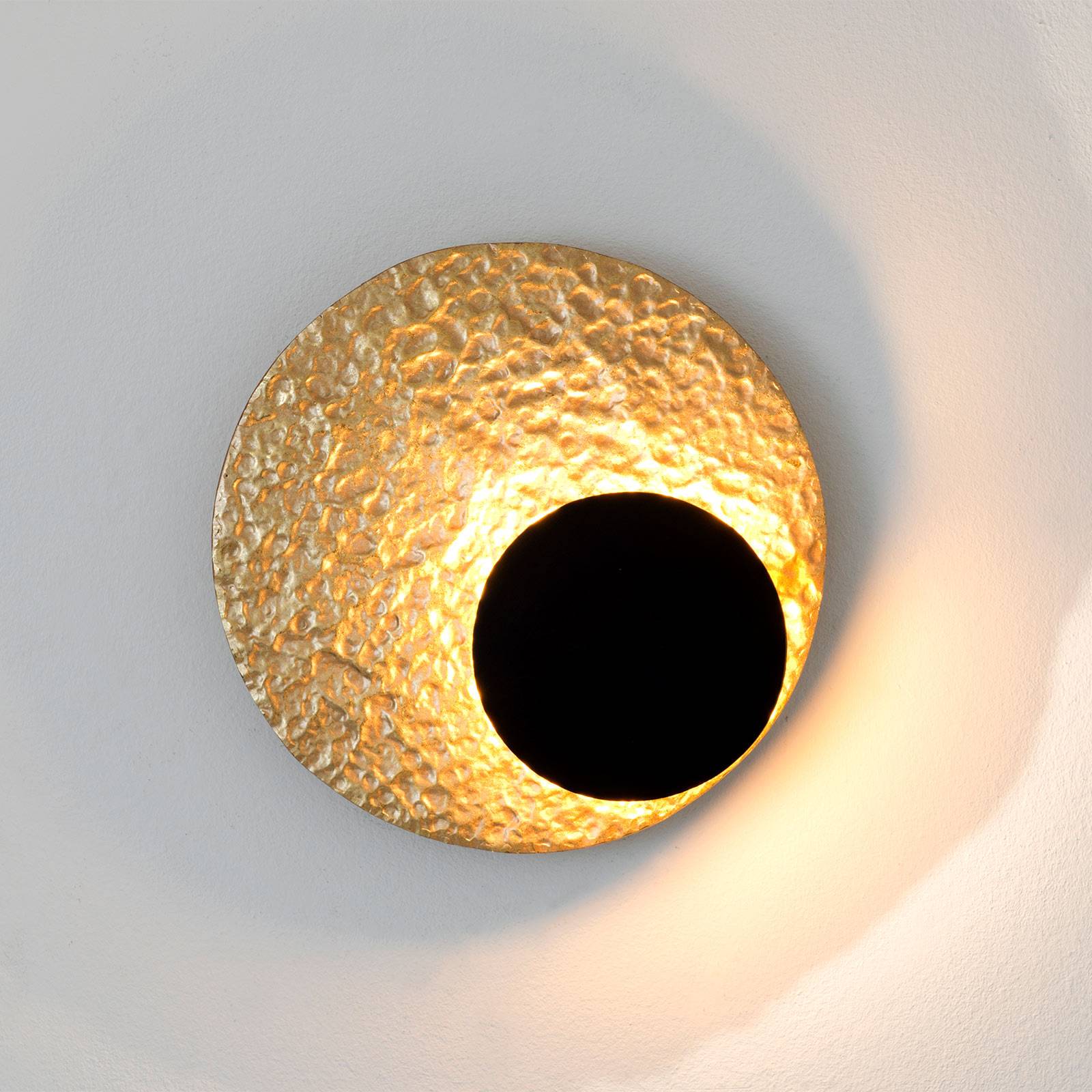 LED-vägglampa infinity i guld, Ø 20 cm
