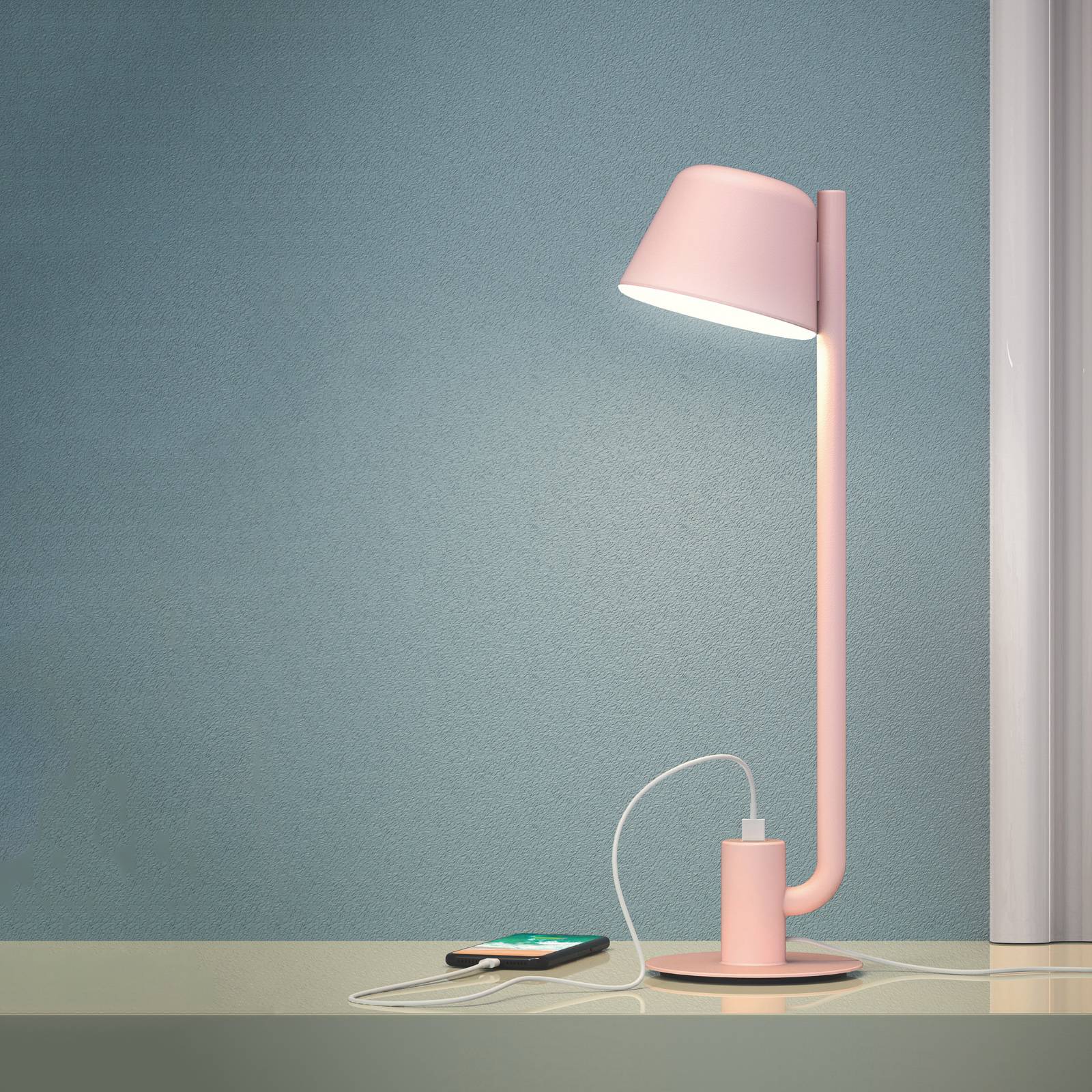 Prandina Bima T1 USB LED-bordslampa, rosa