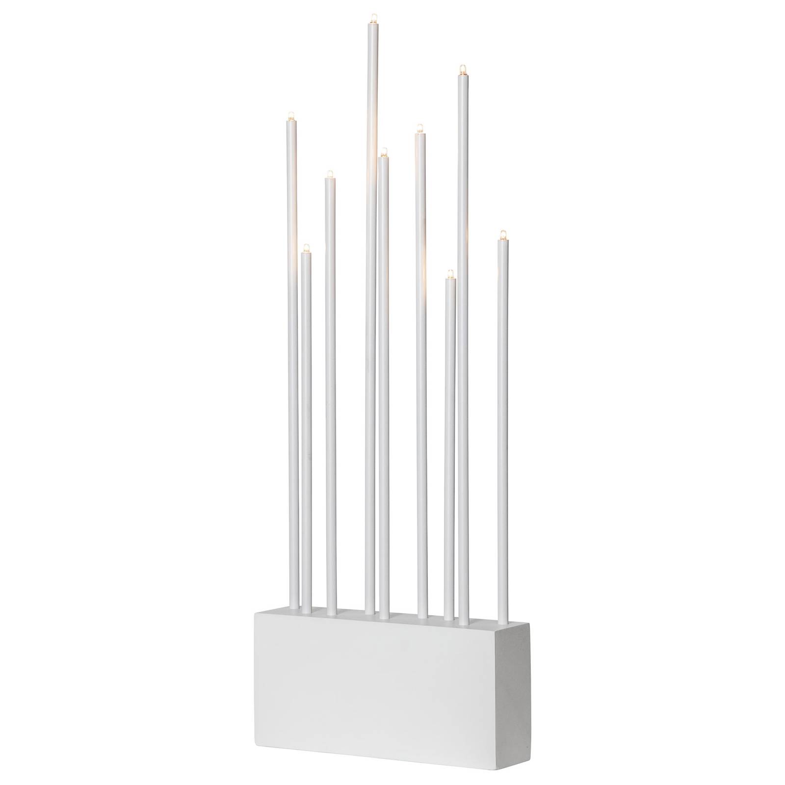 Ljusstake Buzz, 9 lampor, vit