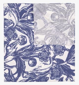 Ink Floral avtorkningsbar duk blå