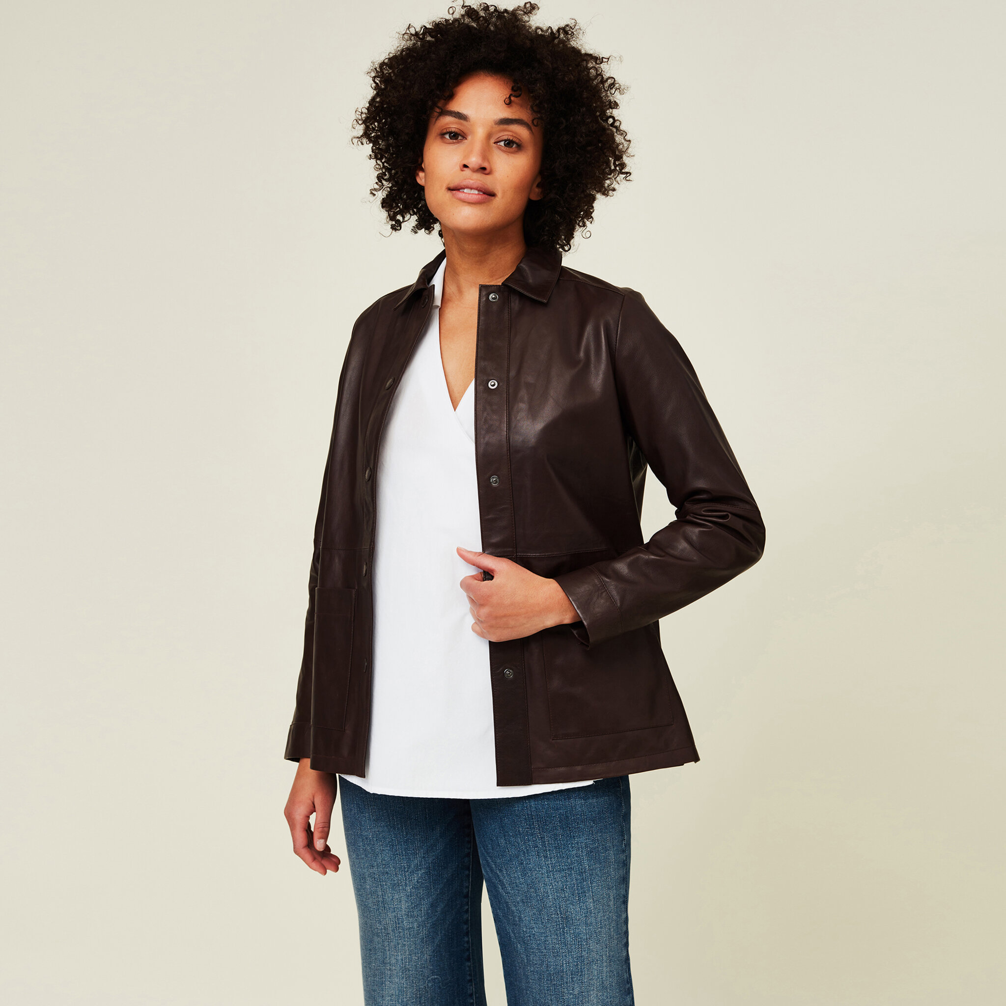 Kathy Leather Overshirt