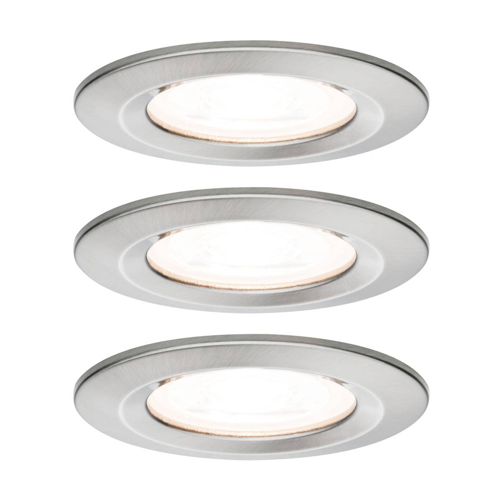 Paulmann 3-pack spot Nova rund, IP44, dimbar, järn