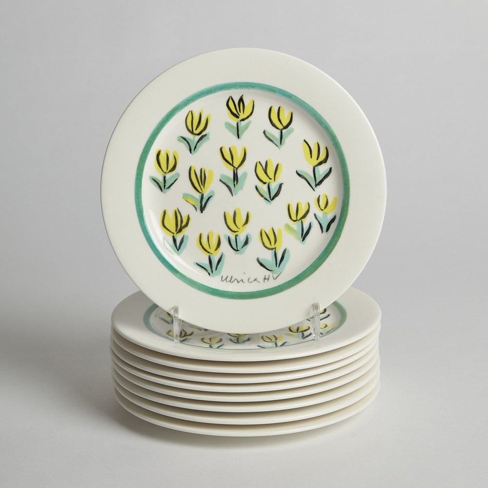 Vintage - SÅLD Assietter "Tulipa" 9 st Ulrica Hydman Vallien