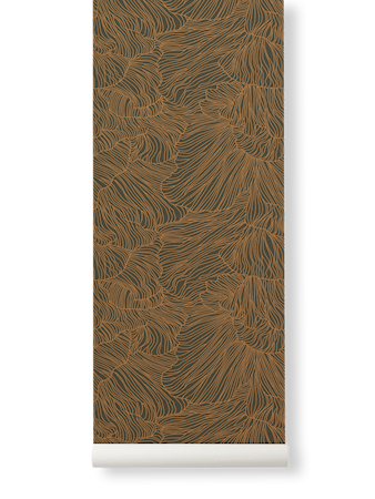 Coral Tapet Dark Green/Gold