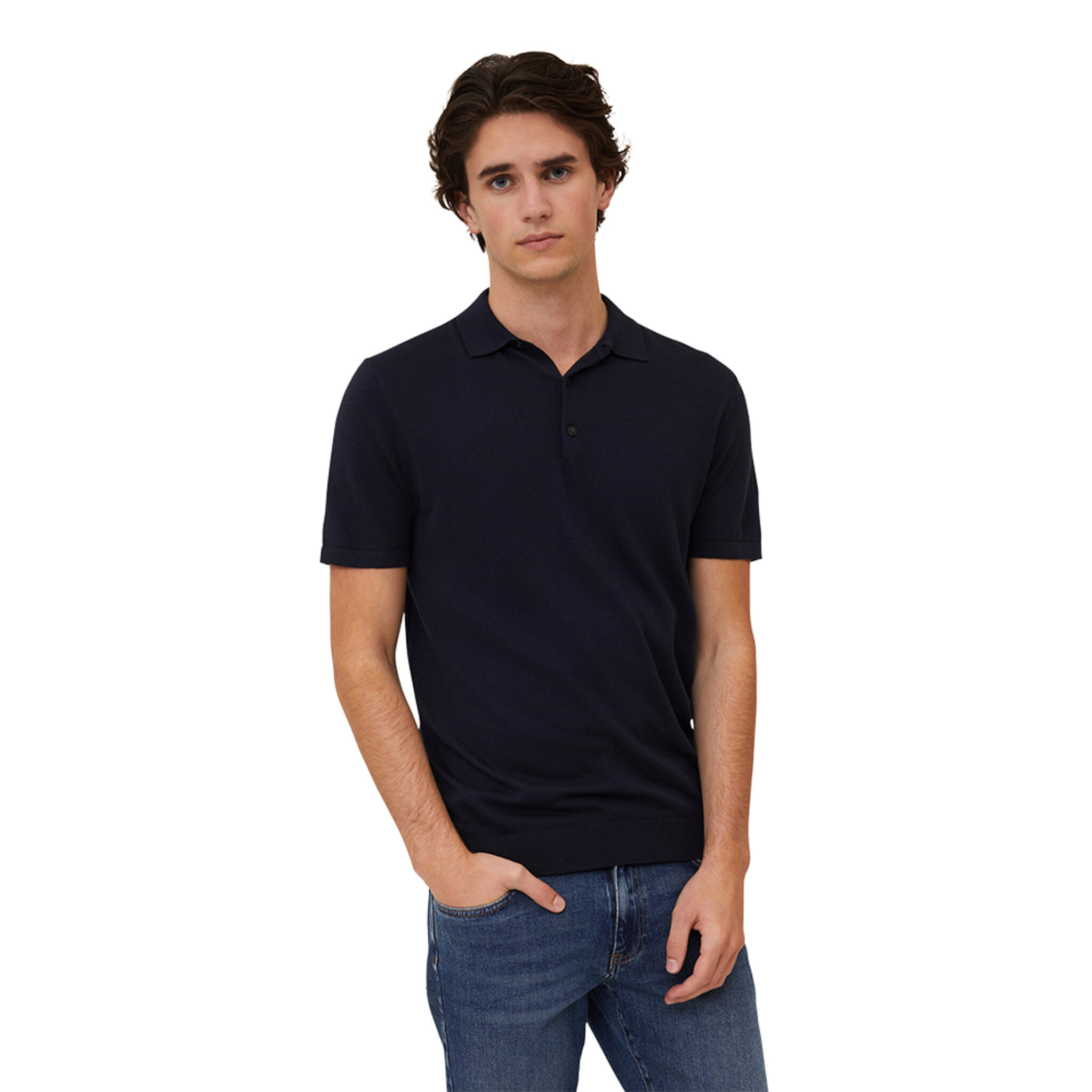Angelo Cotton/silk Blend Knitted Polo