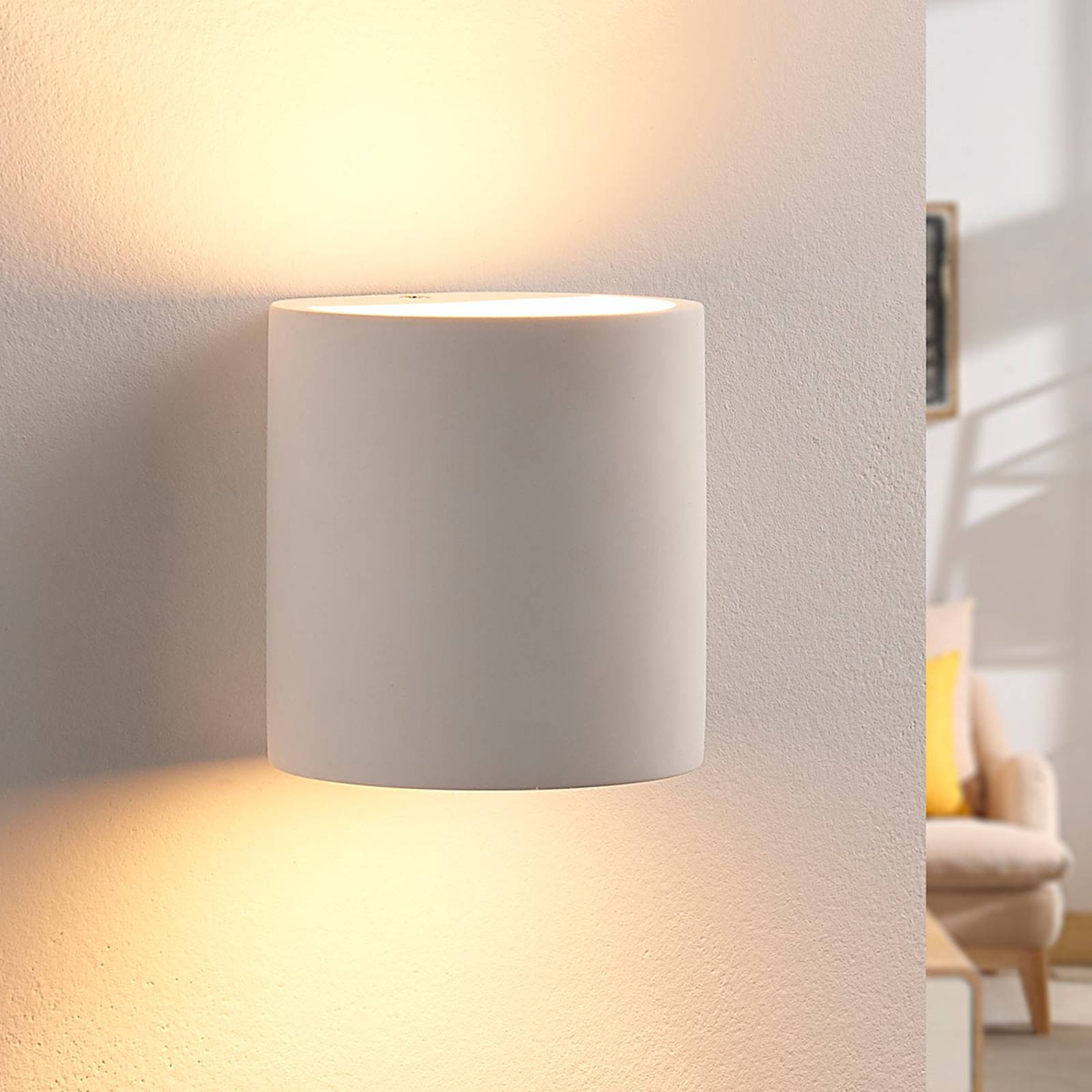 Gipsvägglampa Krista med G9-LED-lampa