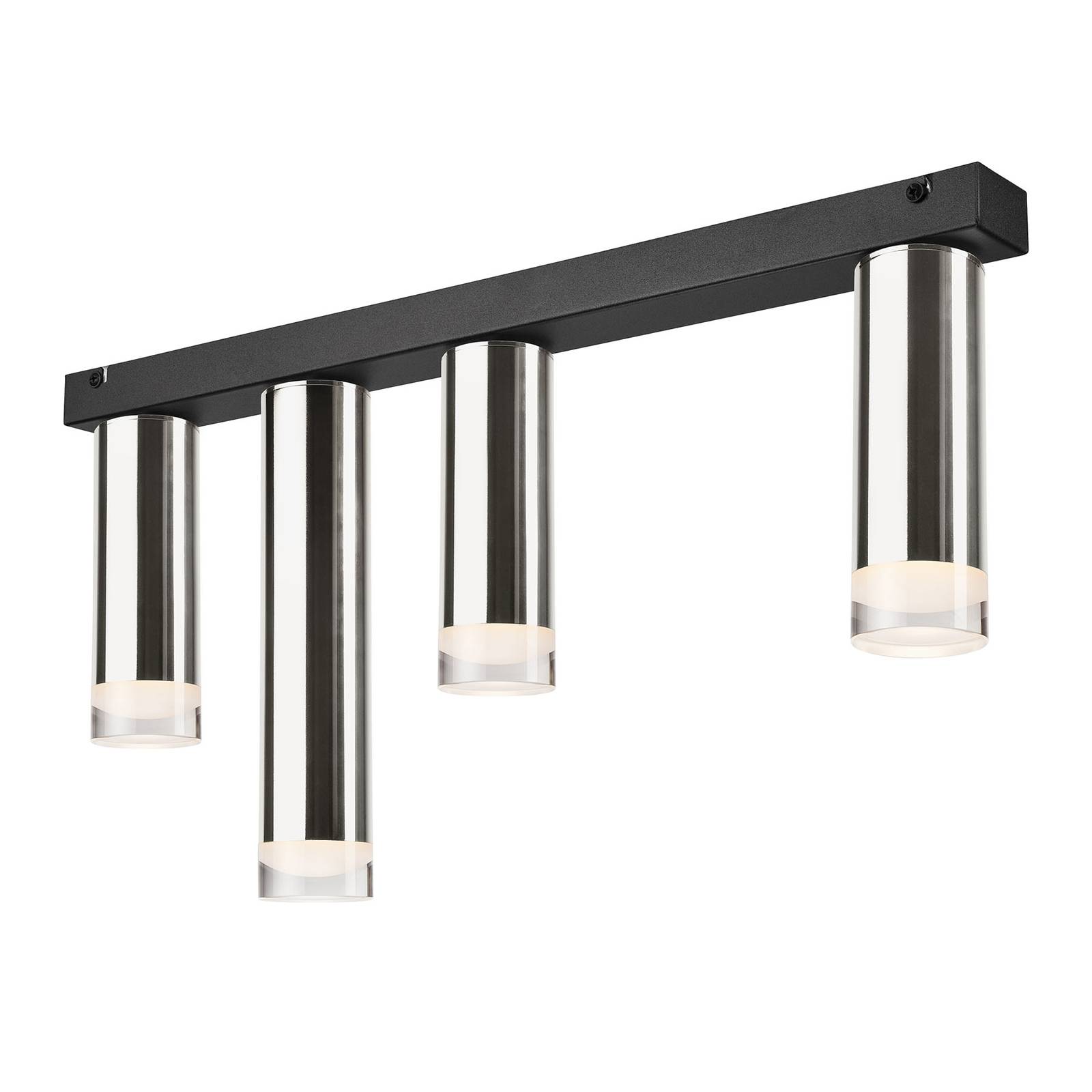 Taklampa Shine, 4 lampor, lång, krom