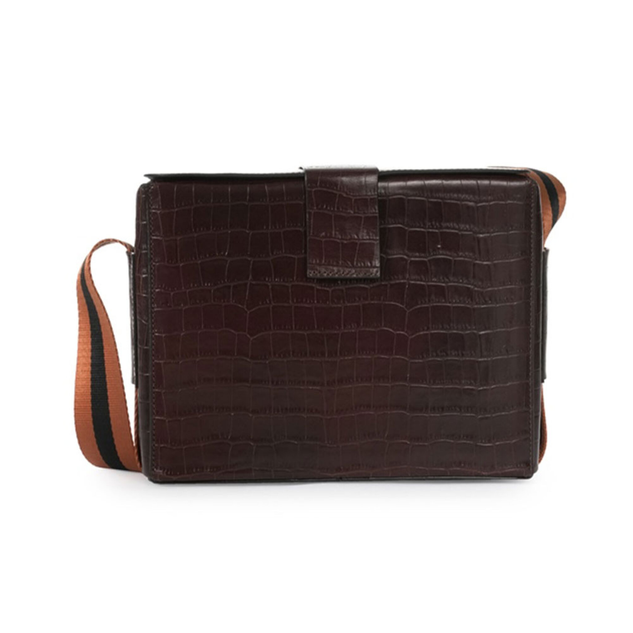Croco Leather Box Bag, ONE SIZE