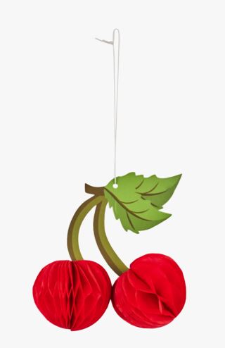 Cherry pappersdekorationer 3-pack röd