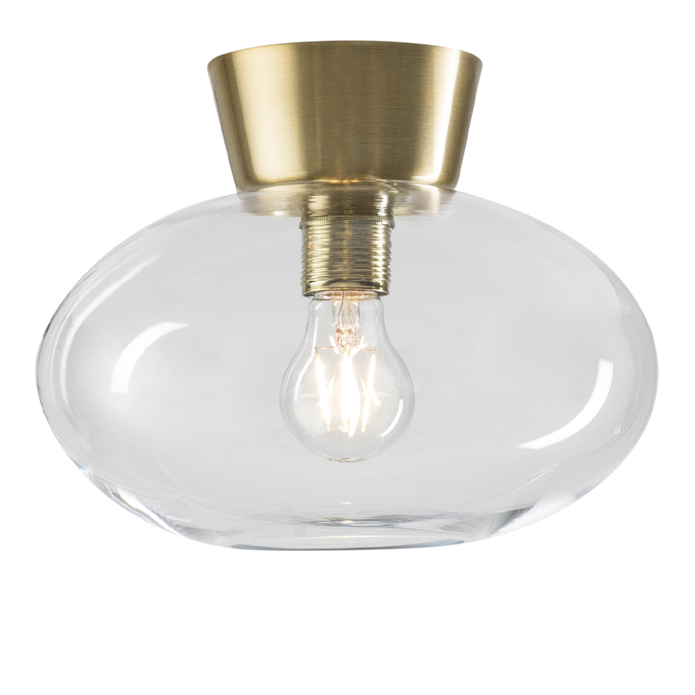 BELID - Bullo Taklampa Plafond 27 cm Mässign/Klar Glas