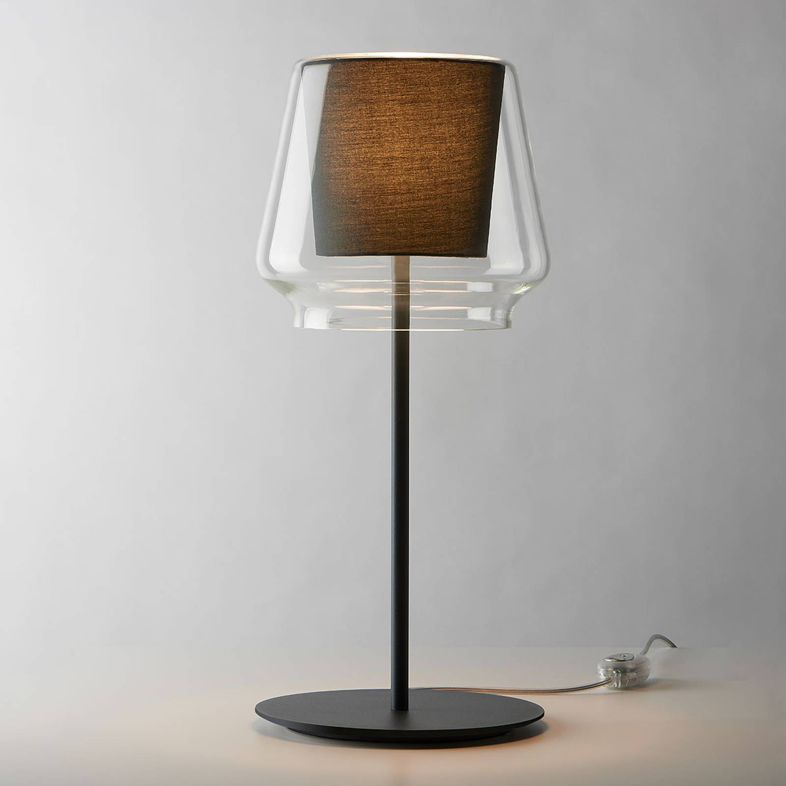Casablanca Aleve - dimbar bordslampa, antracit tyg
