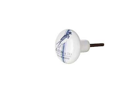 Nobilia Knopp Ø4 cm - Vit/blå