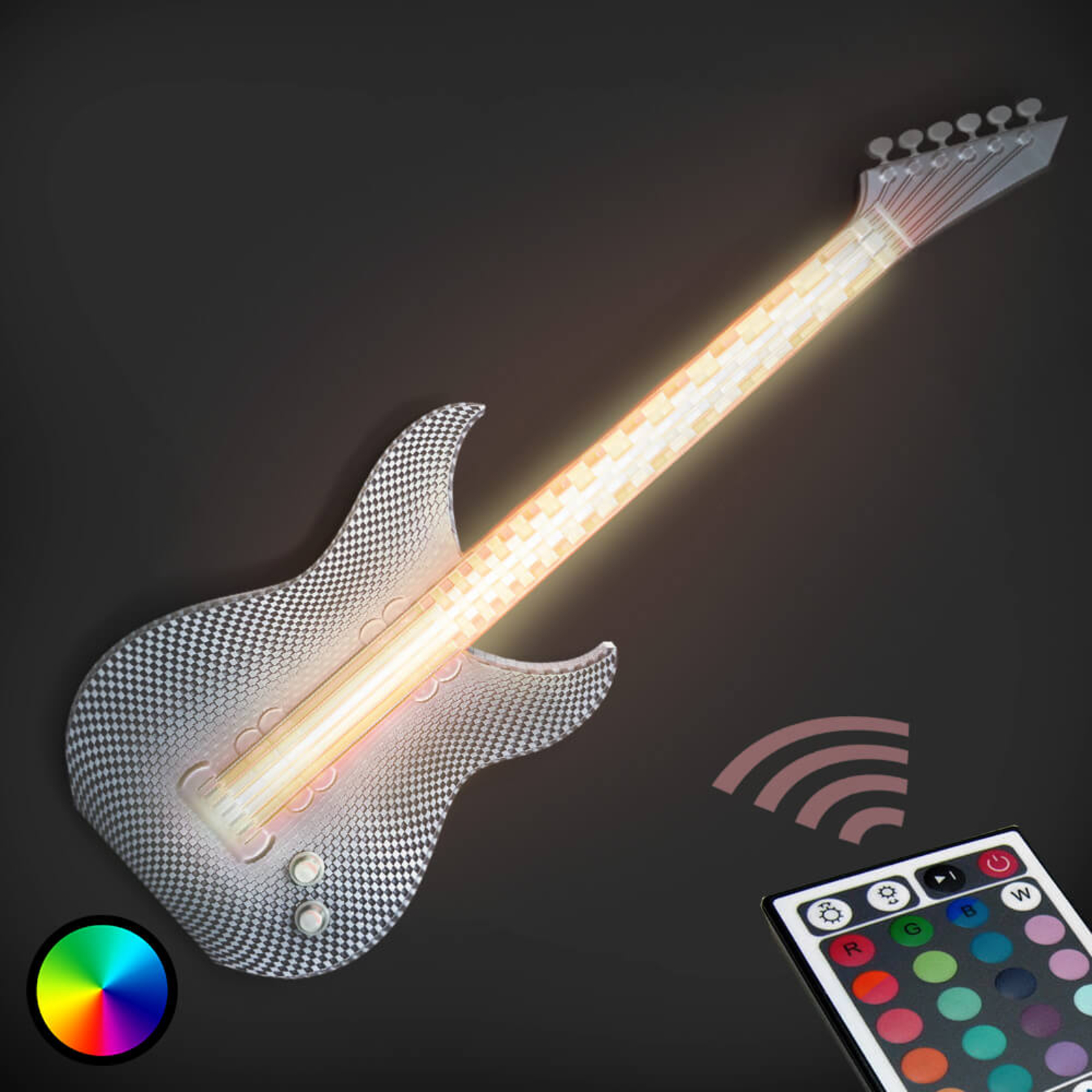 Rockig LED-vägglampa Gitarr från 3D-skrivaren