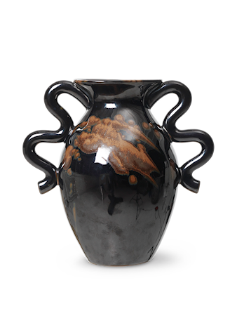 Verso Table Vas Black w. brown splash