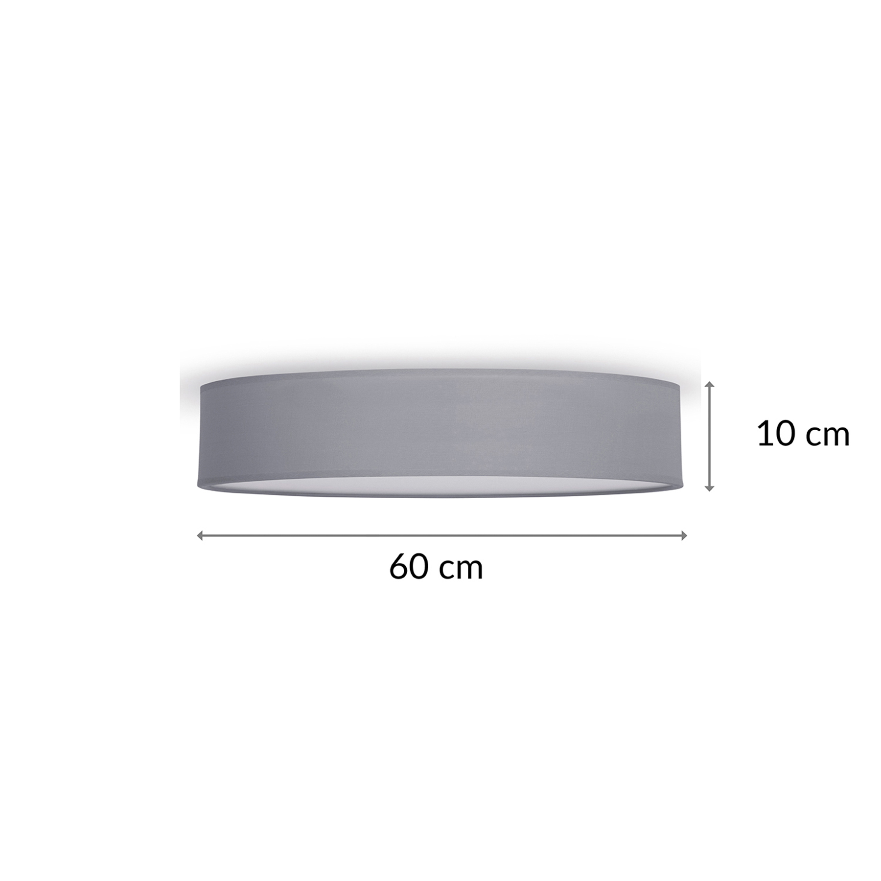 Taklampa Mia, grå, Ø 60 cm