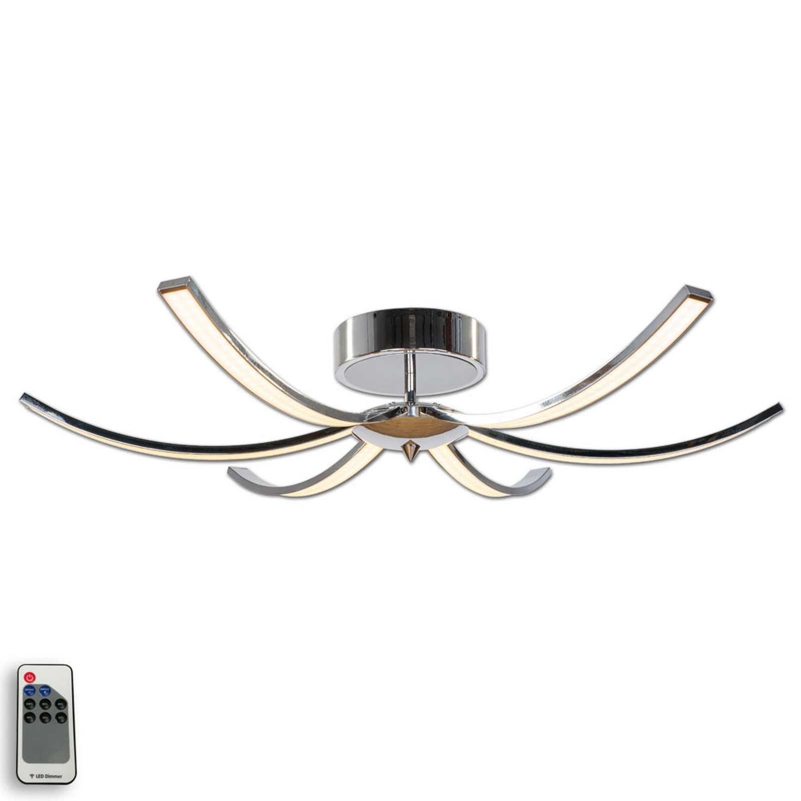 LED-taklampa Umbra 6 lampor 91 cm krom