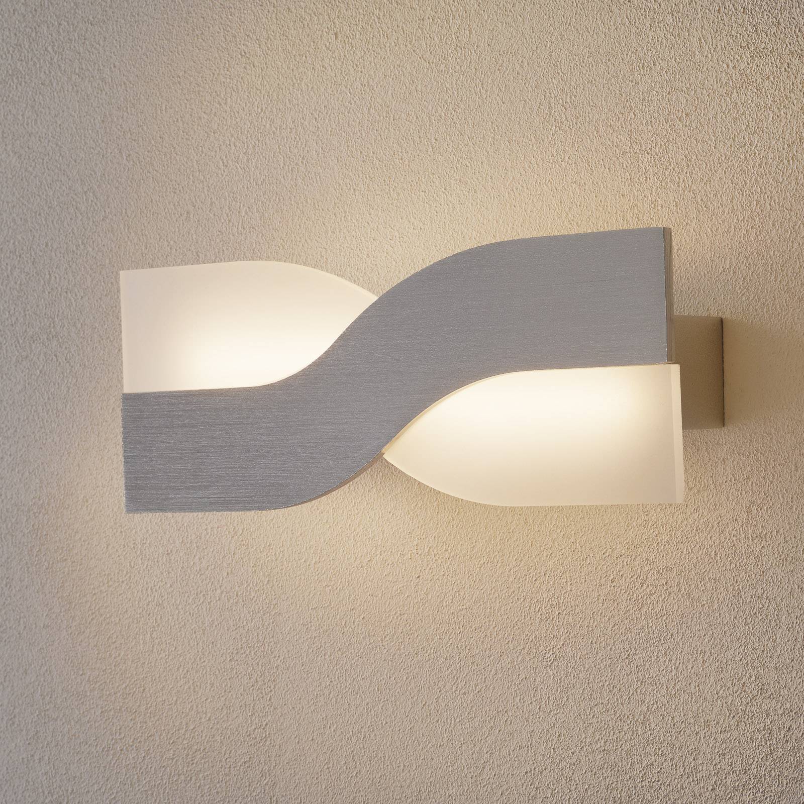 LED-vägglampa Riace 30 cm aluminium