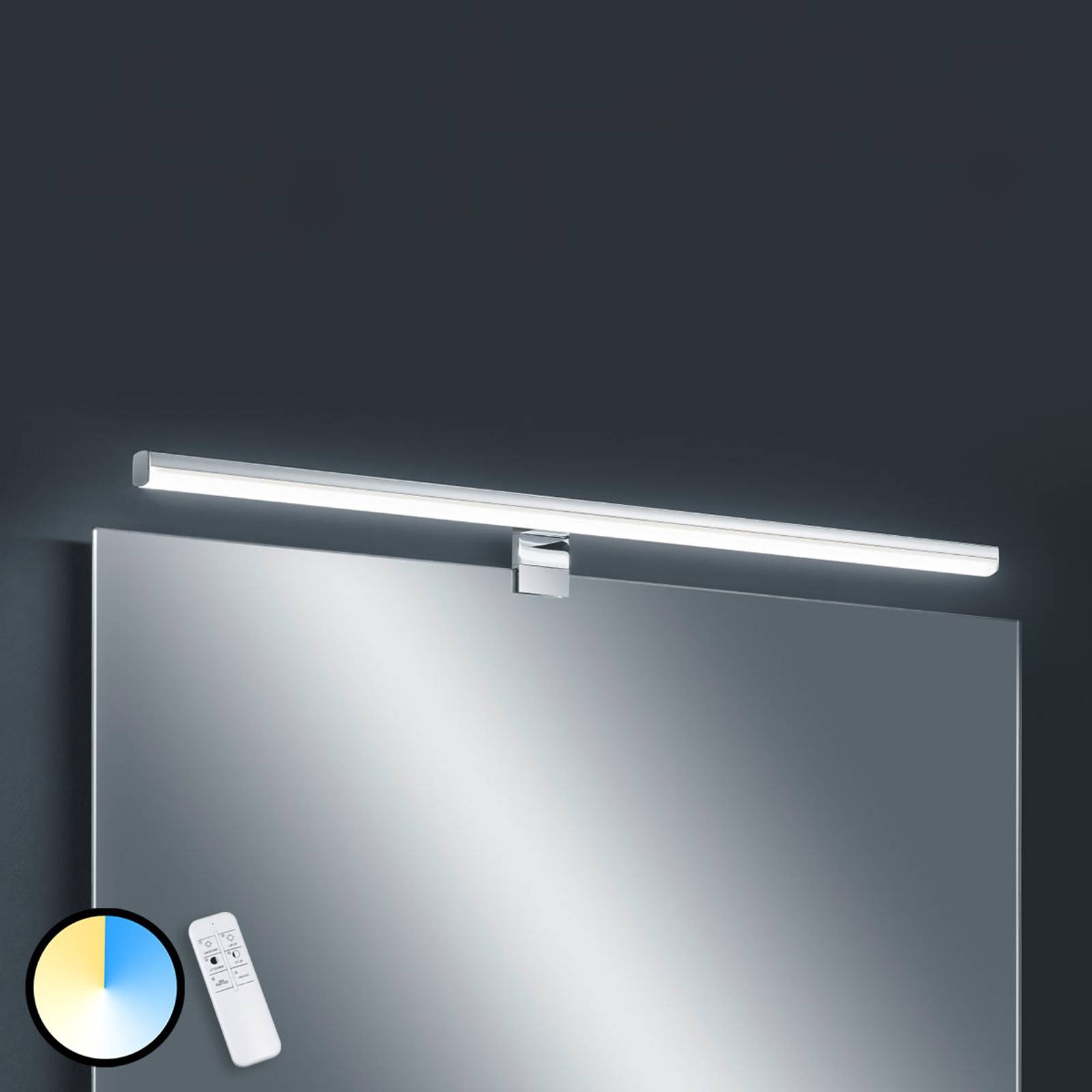 Helestra Gaia LED-spegellampa fjärrkontroll 79 cm