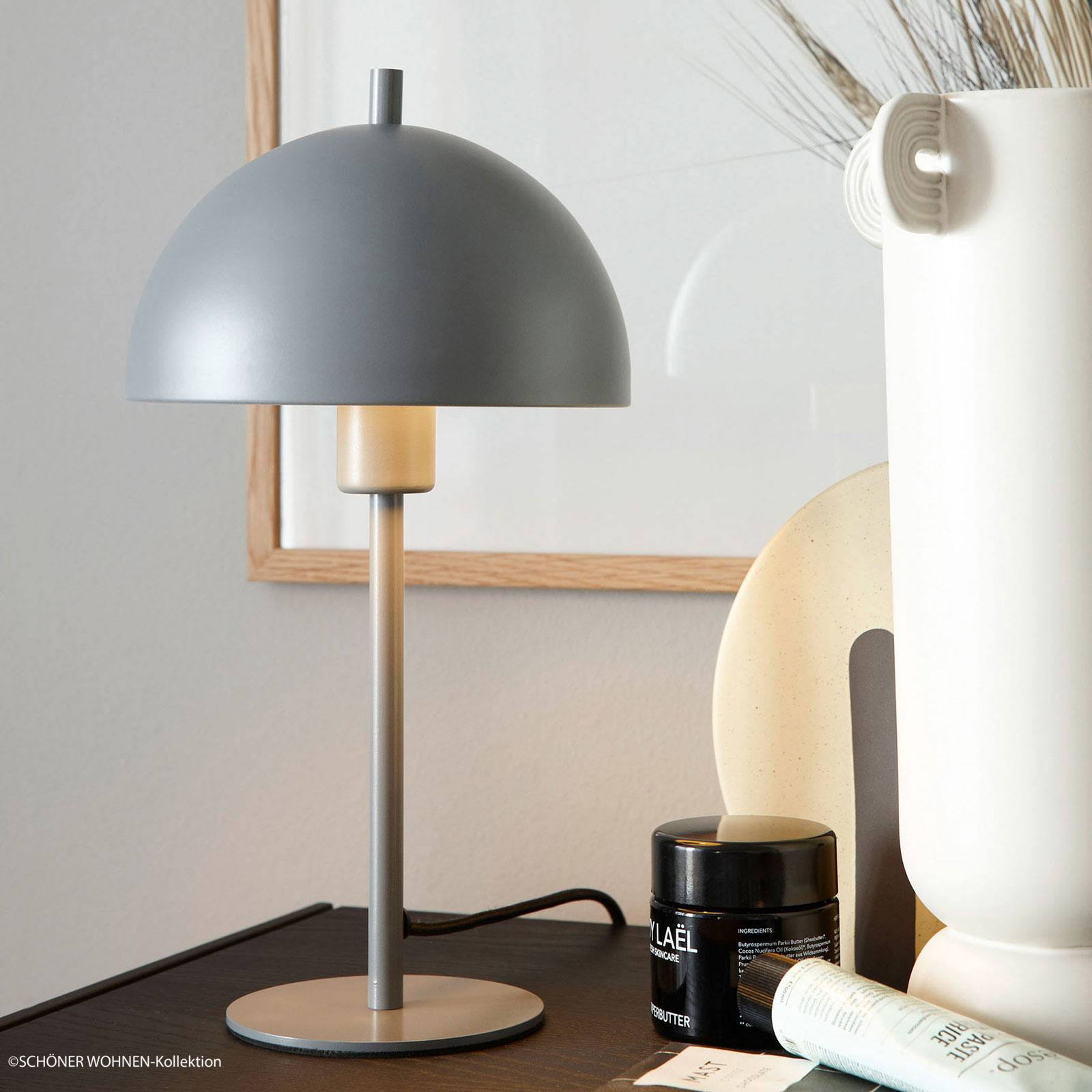 Schöner Wohnen Kia bordslampa, grå höjd 34 cm