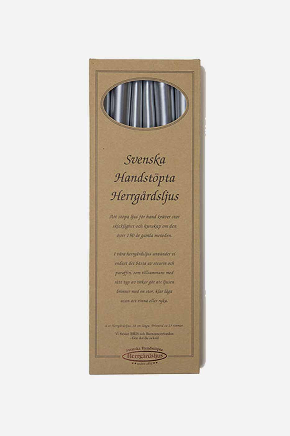 Ljus Herrgård 38 cm 6-pack silver
