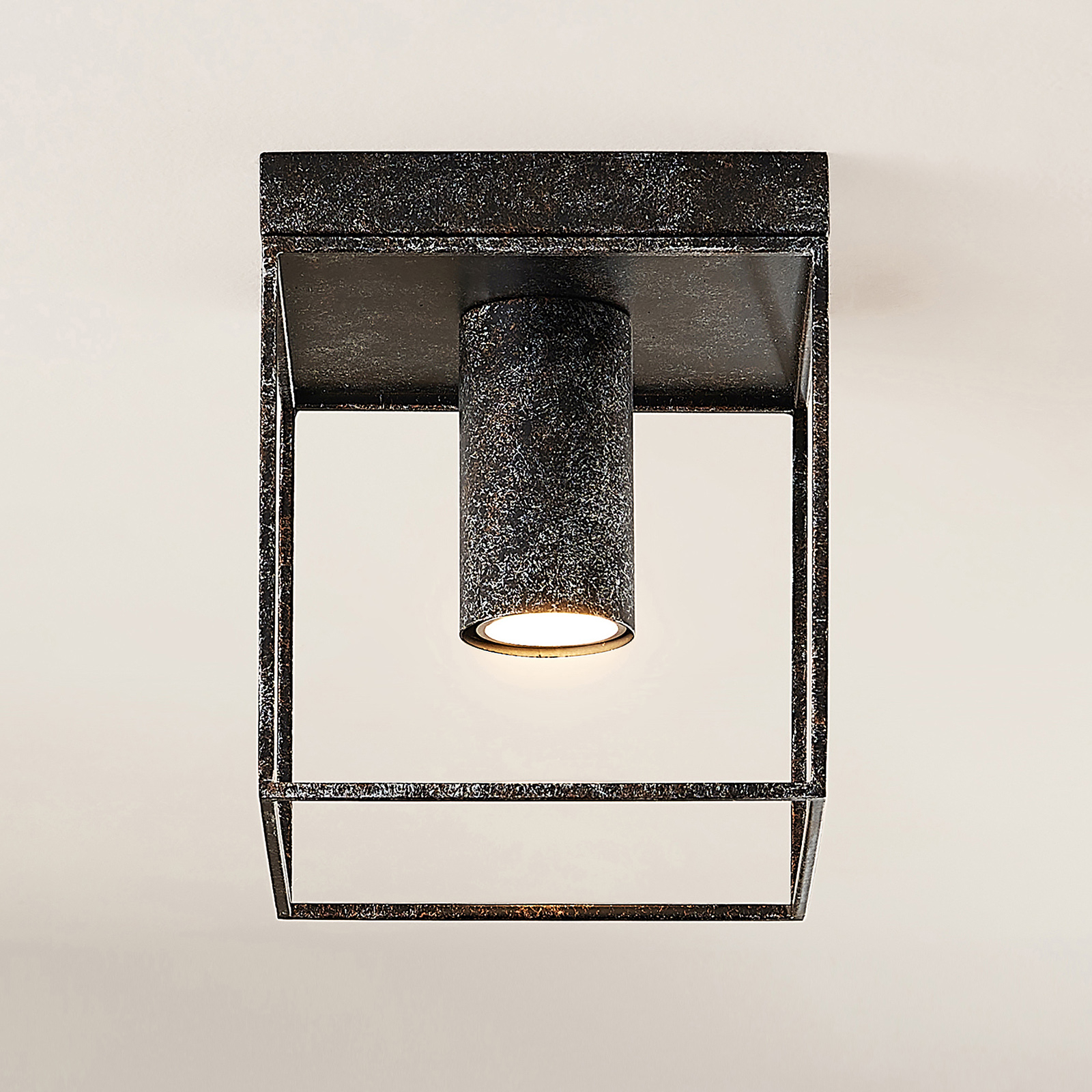 Lindby Disabio taklampa av metall, rost