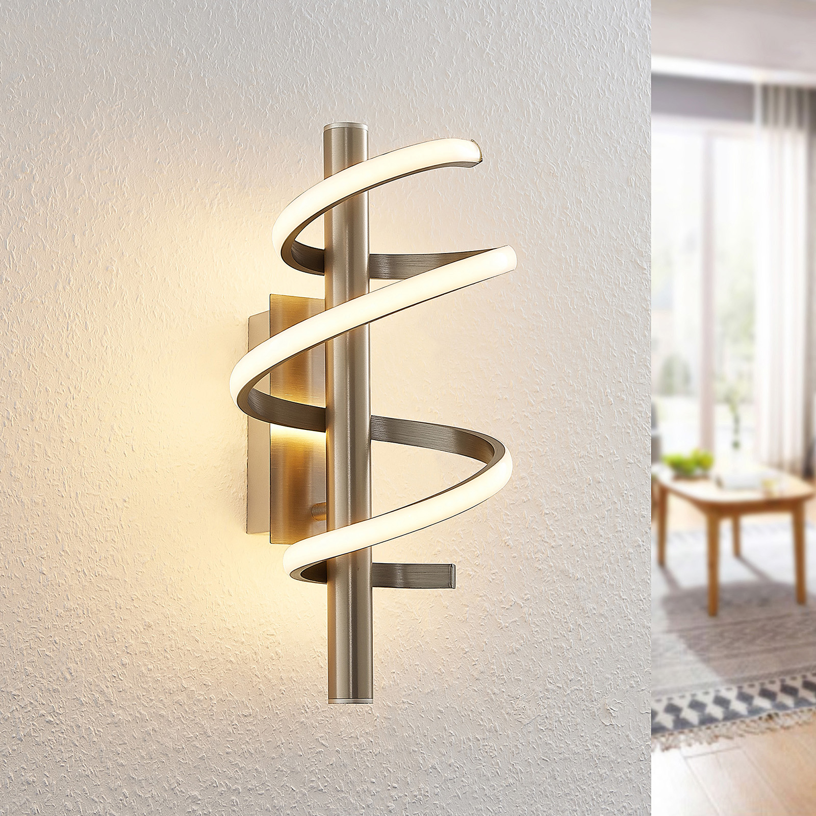 Lucande Milora LED-taklampa 27 cm nickel