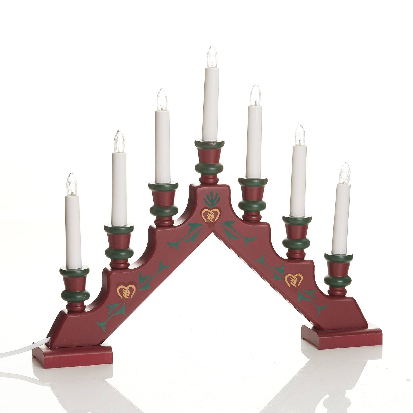 Röd ljusstake SARA TRADITION med 7 ljuskällor