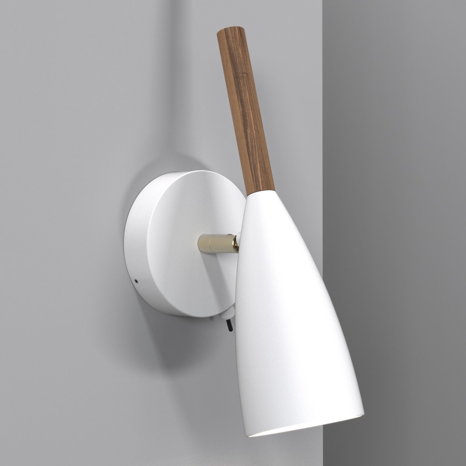 Pure - LED-vägglampa i vitt med trädetaljer