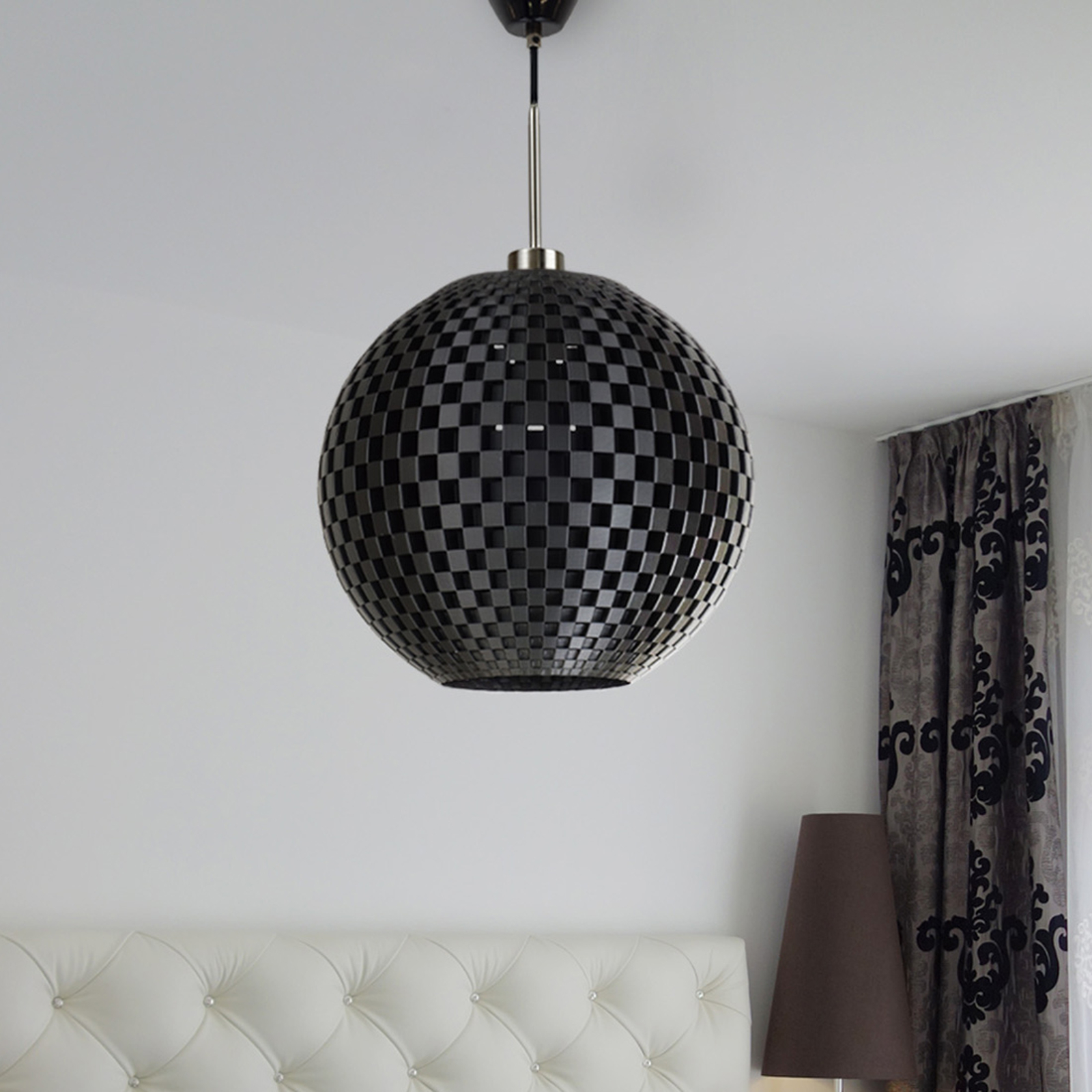 Golvlampa Flätverk, tratt, grafit