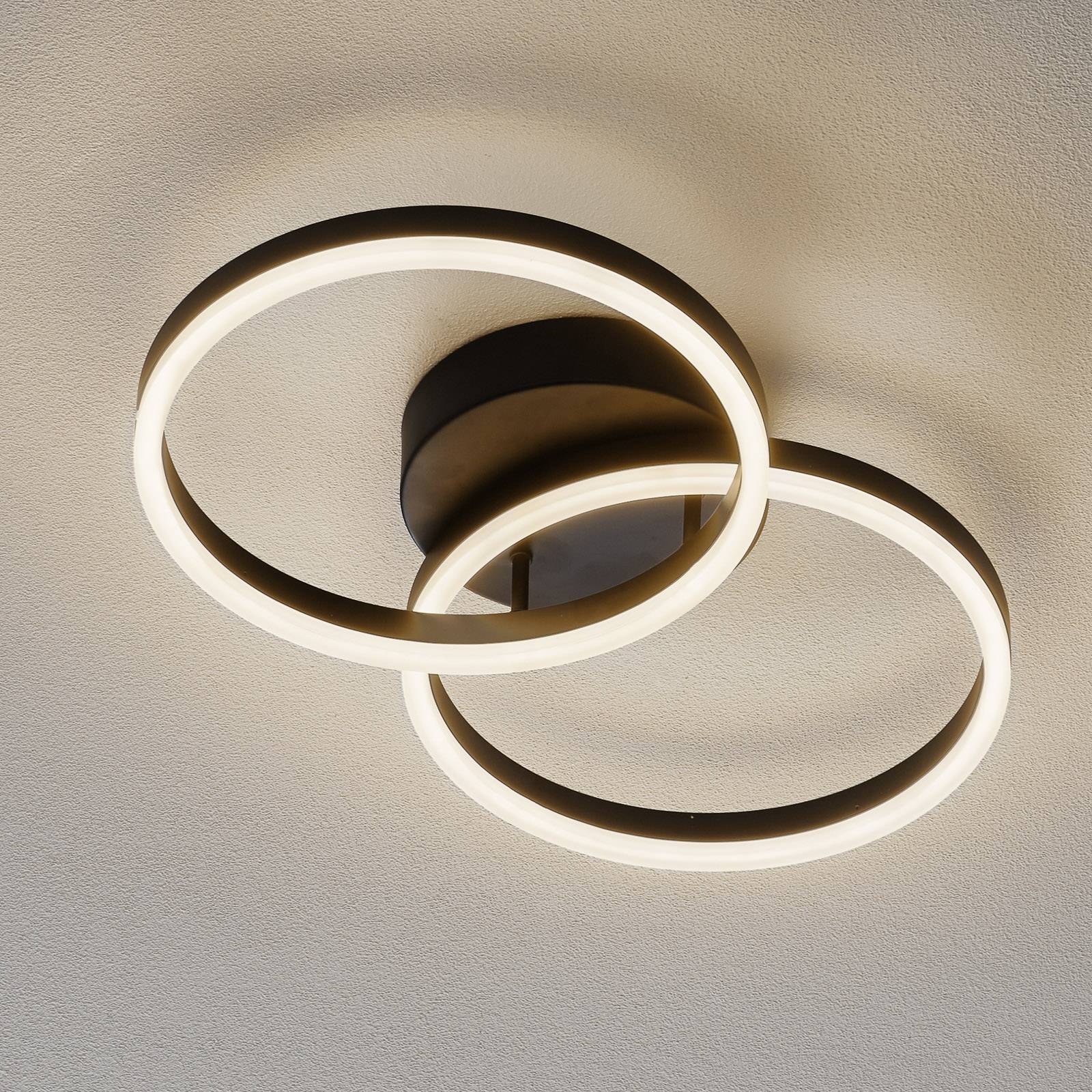 LED-taklampa Giotto, 2 lampor, svart