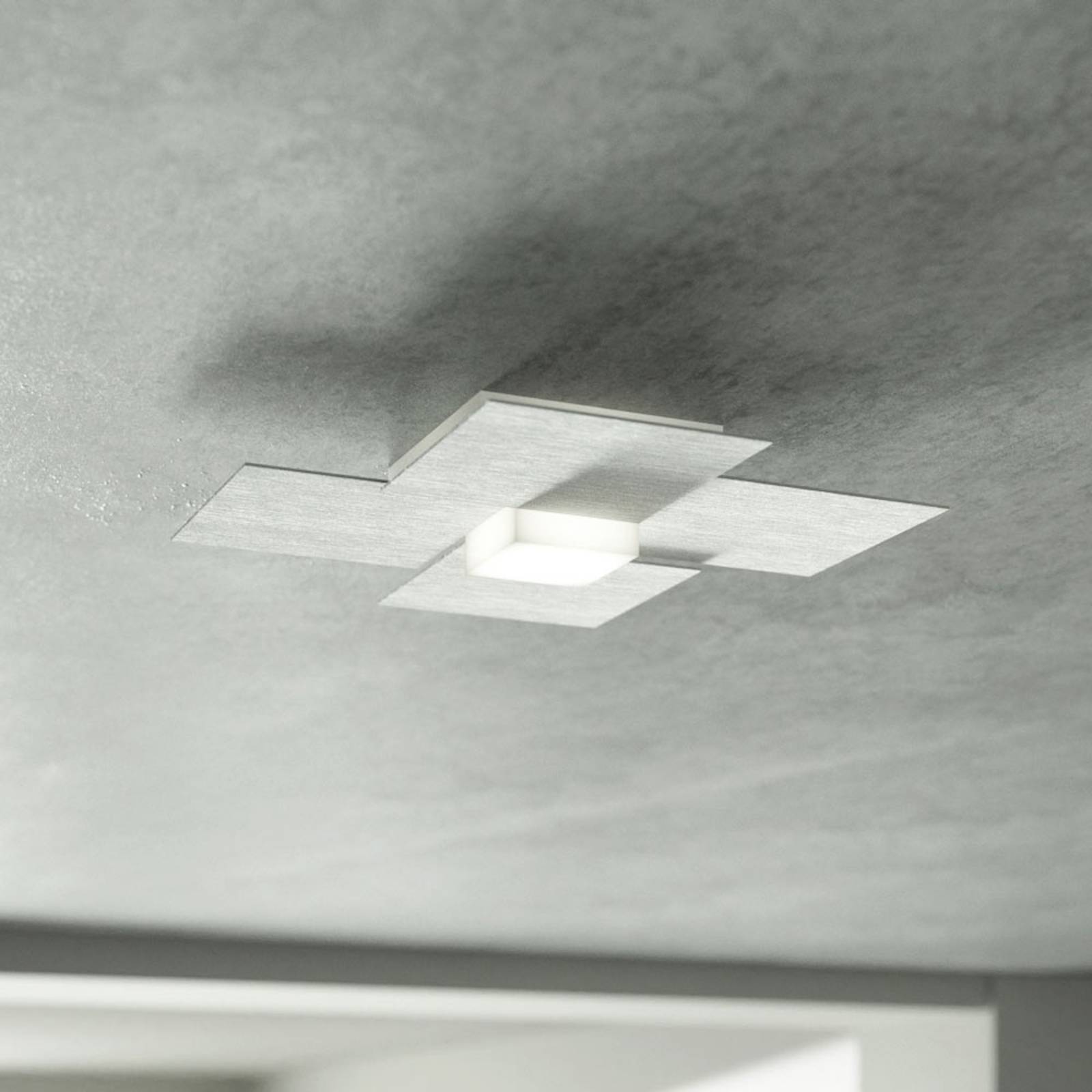 GROSSMANN Creo LED-taklampa, borstat aluminium