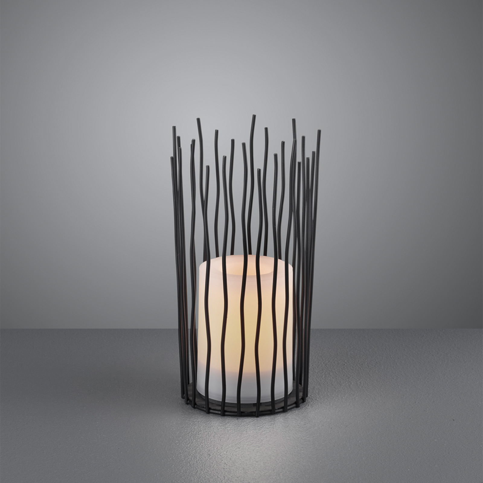 LED-solcellsbordslampa Coro med flameffekt