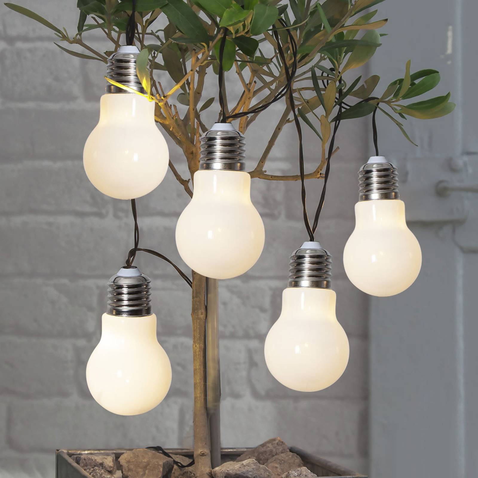 LED-ljuskedja Glow, batteri, vit