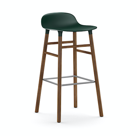 Form Barstol Grön/Valnöt 75 cm