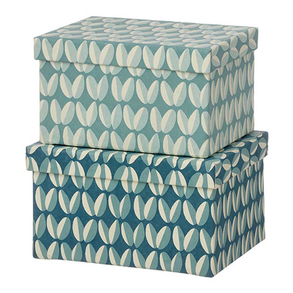 Bungalow - Duo Boxes Förvaringsask 2 delar 23/25 cm Arabica/Ocean Blue