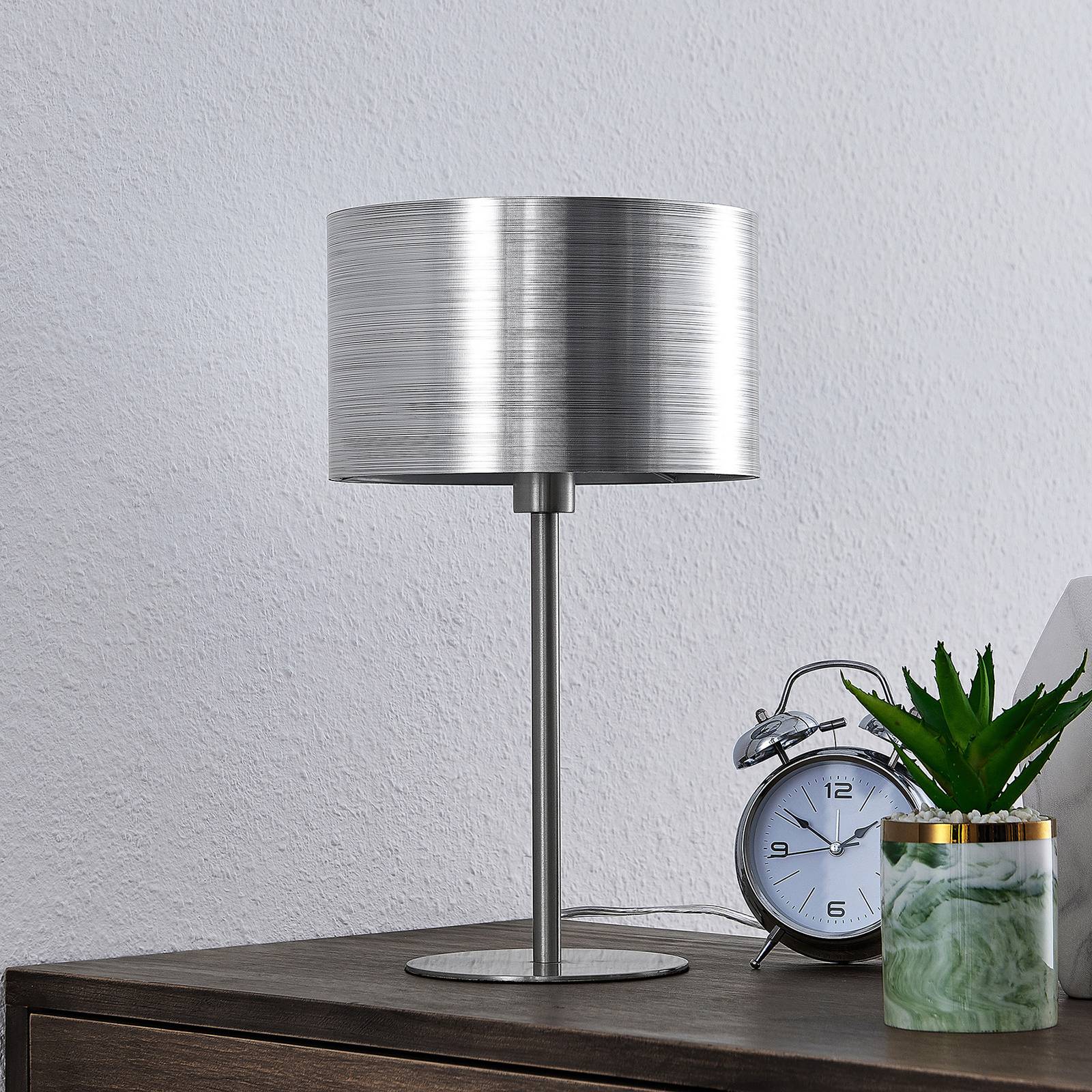 Lindby Dexin bordslampa, silver metallic